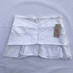 PUCELLE WHITE COTTON MINI SKIRT